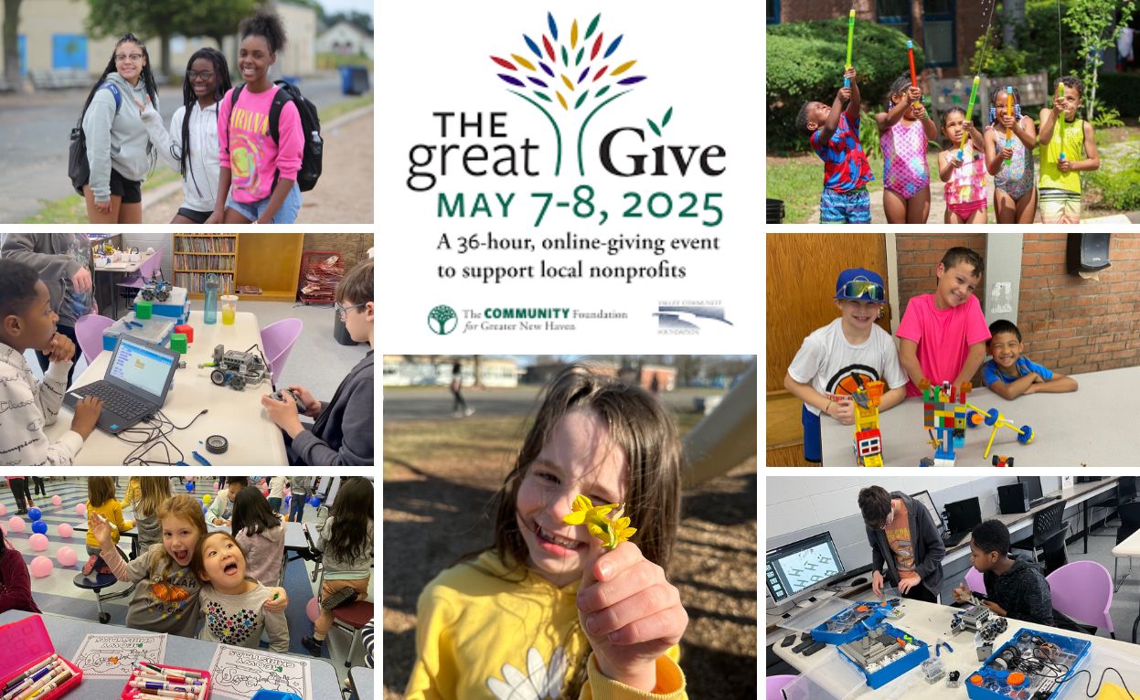 Photos of BGCGNH kids with the Great Give logo - recapping the event